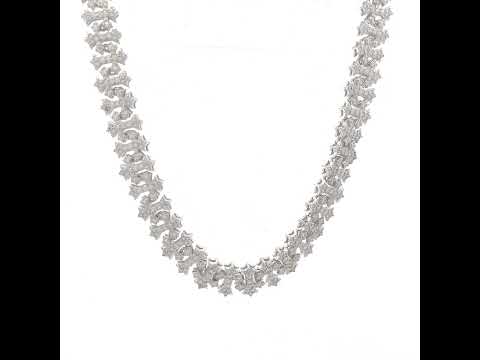 925 Sterling Silver 11.54ct Moissanite Cross Link Chain 10mm Size 24 Inches