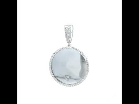 925 Sterling Silver Mens 1.55ct Moissanite Picture Frame Charm Pendant