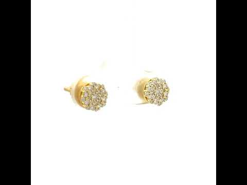 925 Sterling Silver Yellow-Tone Womens Round 0.29ct Moissanite Round Fashion Stud Earrings