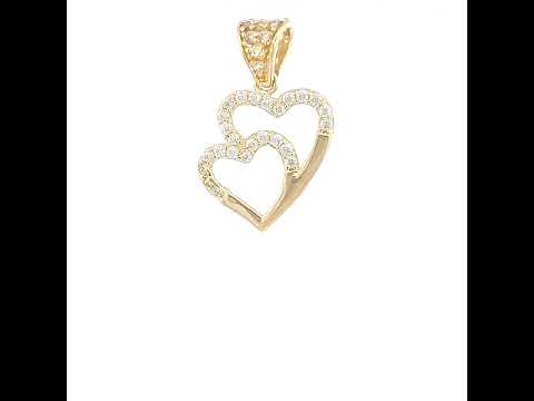 14K Gold Cubic Zirconia Pendant