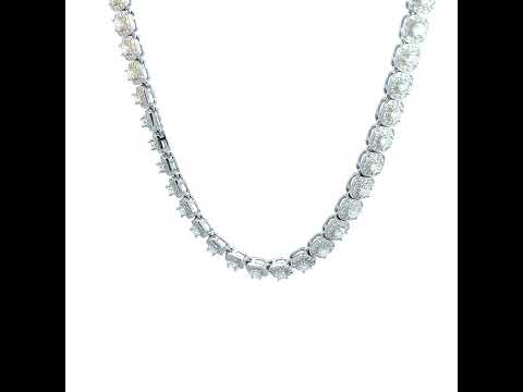 925 Sterling Silver 14.82ct Moissanite Cross Link Chain 6mm Size 20 Inches