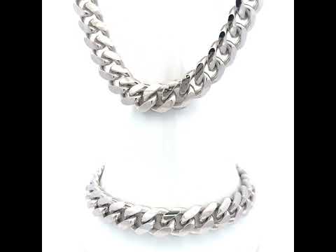 925 Silver Solid Miami Cuban Chain 9.8mm-8"