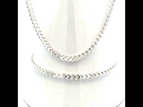 925 Silver Hollow Franco Chain Silver 3mm-16