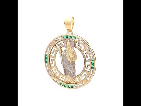 14K Gold Cubic Zirconia Pendant