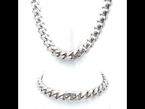 925 Silver Solid Miami Cuban Chain 8.4mm-9"
