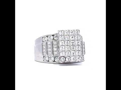 925 Sterling Silver Womens Cubic Zirconia Cinderella Ring Size 7