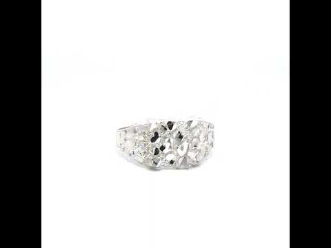 925 Sterling Silver Unisex Nugget Fashion Ring