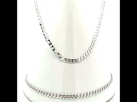925 Silver Solid Super Flat Cuban Chain Silver 3mm-7