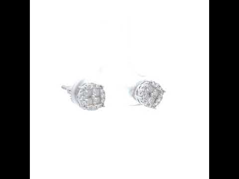 925 Sterling Silver Unisex Round Princess-cut 0.15ct, 0.29ct Moissanite Round Fashion Stud Earrings