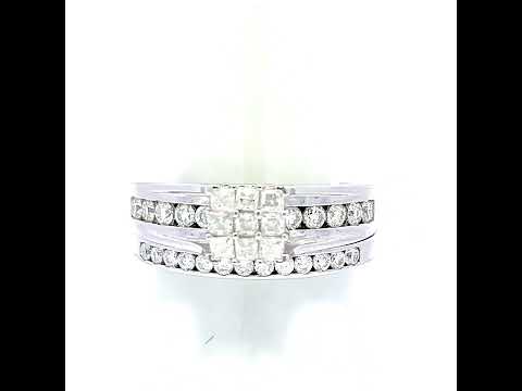 925 Sterling Silver Womens Baguette 0.50ct Round 1.04ct Moissanite Duo Ring Bridal Set Ring Size 10