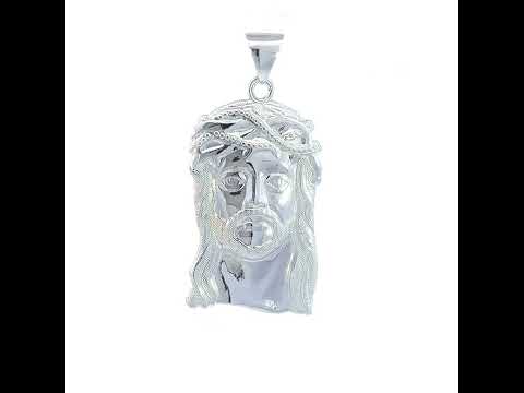 925 Sterling Silver Mens Jesus Religious Charm Pendant