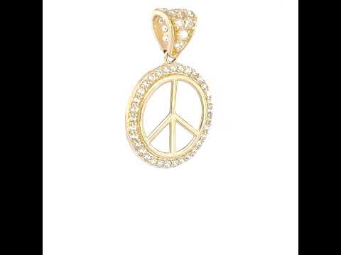 14K Gold Cubic Zirconia Pendant