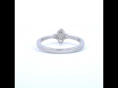 925 Sterling Silver Womens Cubic-Zirconia Engagement Ring Size 7