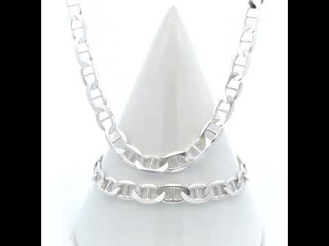 925 Sterling Silver Solid Classic Mariner Chain 6mm