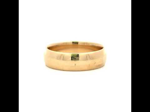 10K Yellow Gold Unisex 6mm Comfort-Fit Wedding Band Ring Size 9