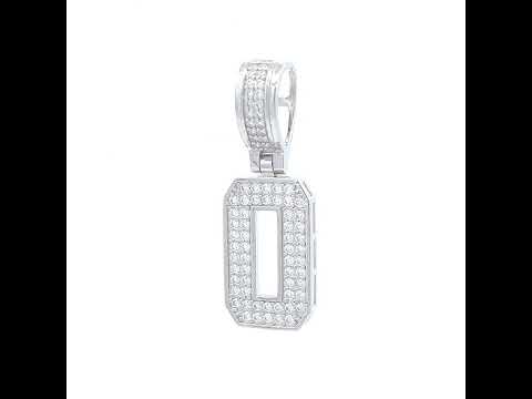 925 Sterling Silver Unisex 0.59ct Moissanite Initial Alphabet O Charm Pendant