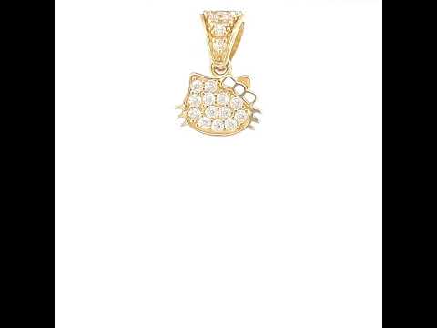 14K Gold Cubic Zirconia Pendant