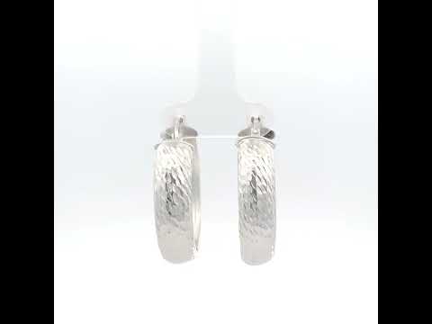 925 Sterling Silver Womens Diamond-Cut Round Tube Hoop Earrings