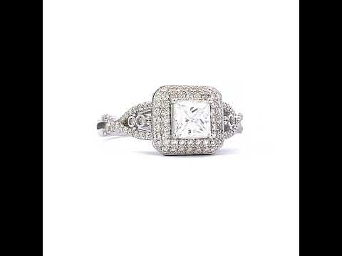 925 Sterling Silver Womens Princess-cut Round 1.31ct Moissanite Fashion Engagement Ring Size 6
