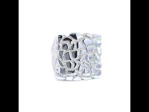 925 Sterling Silver Mens Nugget Square Head Fashion Ring Size 9