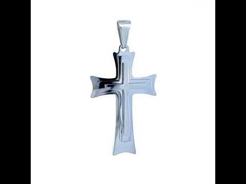 Stainless Steel Mens Cross Religious Charm Pendant