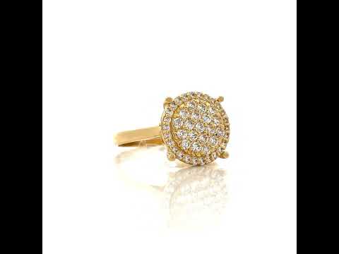 10K Yellow Gold Womens Cubic-Zirconia Engagement Ring