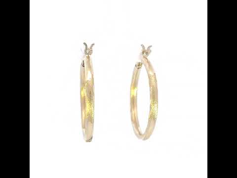 10K Yellow Gold Womens Round Tube Hoops Huggies Earrings