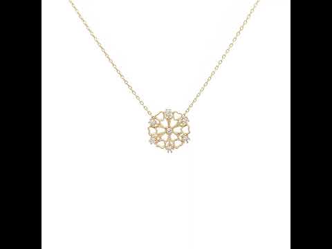 14K Gold Cubic Zirconia Necklace 18" (16"+2")