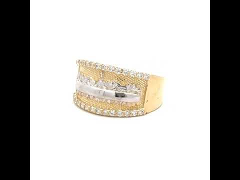 10K Yellow Gold Mens Cubic-Zirconia Last Supper Religious Ring