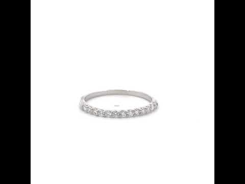 925 Sterling Silver Womens Round 0.37ct Moissanite Eternity Band Ring