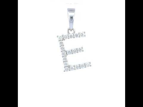 925 Sterling Silver Unisex 0.57ct Moissanite Initial E Alphabet Charm Pendant