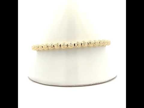 10K Yellow Gold Womens Beaded Fashion Bracelet Size 8 Inches