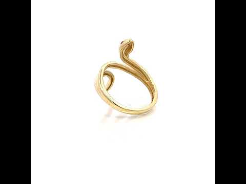 10K Yellow Gold Womens Purple Cubic-Zirconia Snake Reptiles Wildlife Ring