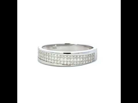 925 Sterling Silver Womens 0.60ct Moissanite Fashion Wedding Band Ring Size 6
