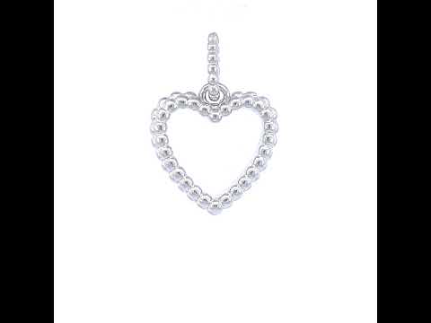 925 Sterling Silver Womens Double Heart Charm Pendant