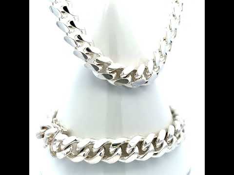925 Silver Solid Miami Cuban Chain 9.8mm-9"
