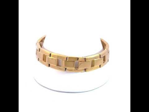 Stainless Steel Yellow-tone Mens Fashion Bracelet Size 8.5 Inches