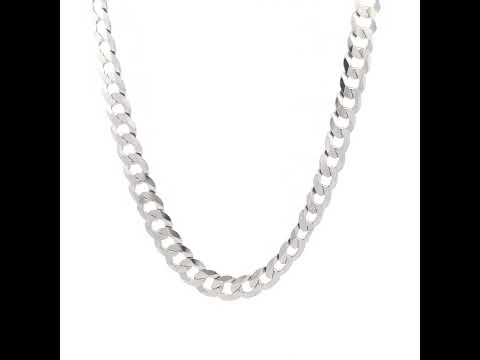 925 Silver Solid Super Flat Cuban Chain 7.8mm-26