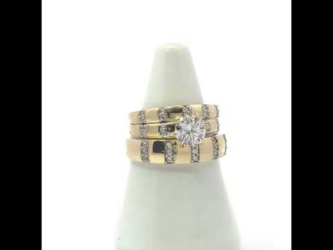 10K Two-tone Gold Cubic-Zirconia His & Hers Trio Ring Set