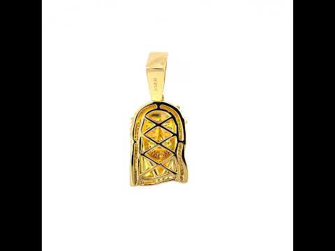 925 Sterling Silver Yellow-tone Mens 1.34ct Moissanite Jesus Religious Charm Pendant