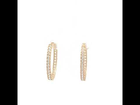 14K Gold Cubic Zirconia Hoop Earings