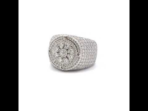 925 Sterling Silver Mens Round 3.70ct Moissanite Fashion Pinky Ring Size 9
