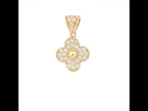 14K Gold Cubic Zirconia Pendant