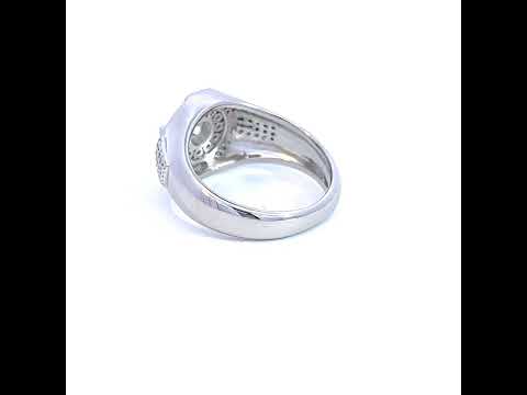 925 Sterling Silver Mens Baguette Round Cubic-Zirconia Fashion Ring Size 9