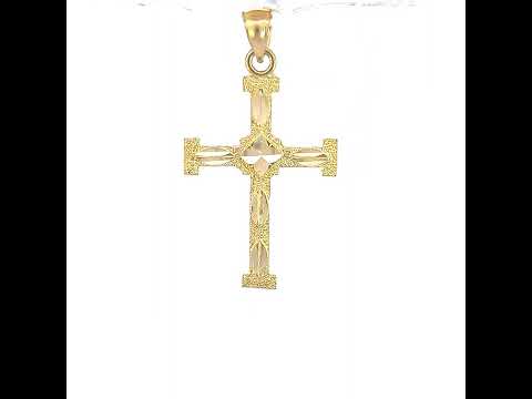 10K Yellow Gold Womens Mens Unisex Cross Religious Charm Pendant