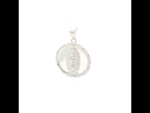 925 Sterling Silver Unisex Round Guadalupe Religious Pendant