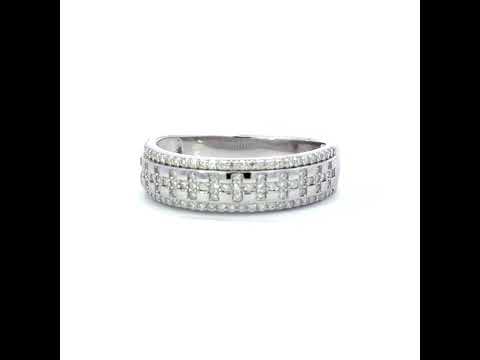 925 Sterling Silver Womens 0.55ct Moissanite Fashion Wedding Band Ring Size 9