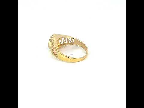 10K Yellow Gold Baby Red Oval Cubic-Zirconia Fashion Ring