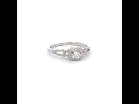 925 Sterling Silver Womens Round Cushion-cut 0.27ct, 0.61ct Moissanite Engagement Ring Size 6
