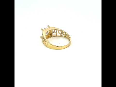 10K Yellow Gold Baby Princess Cut Cubic-Zirconia Square Fashion Ring